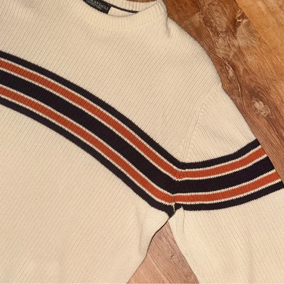 VTG Y2K American Eagle Outfitters Men's L Striped Knit Sweater Ribbed Pullover - Picture 6 of 13